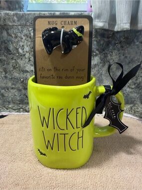 Rae Dunn “Wicked Witch” Mug + Black Cat Witch Charm | NWT
